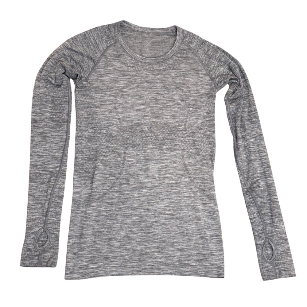 Lululemon Swiftly Tech Long Sleeve 2.0 Grey Space Dye Crew Neck Top Size 6